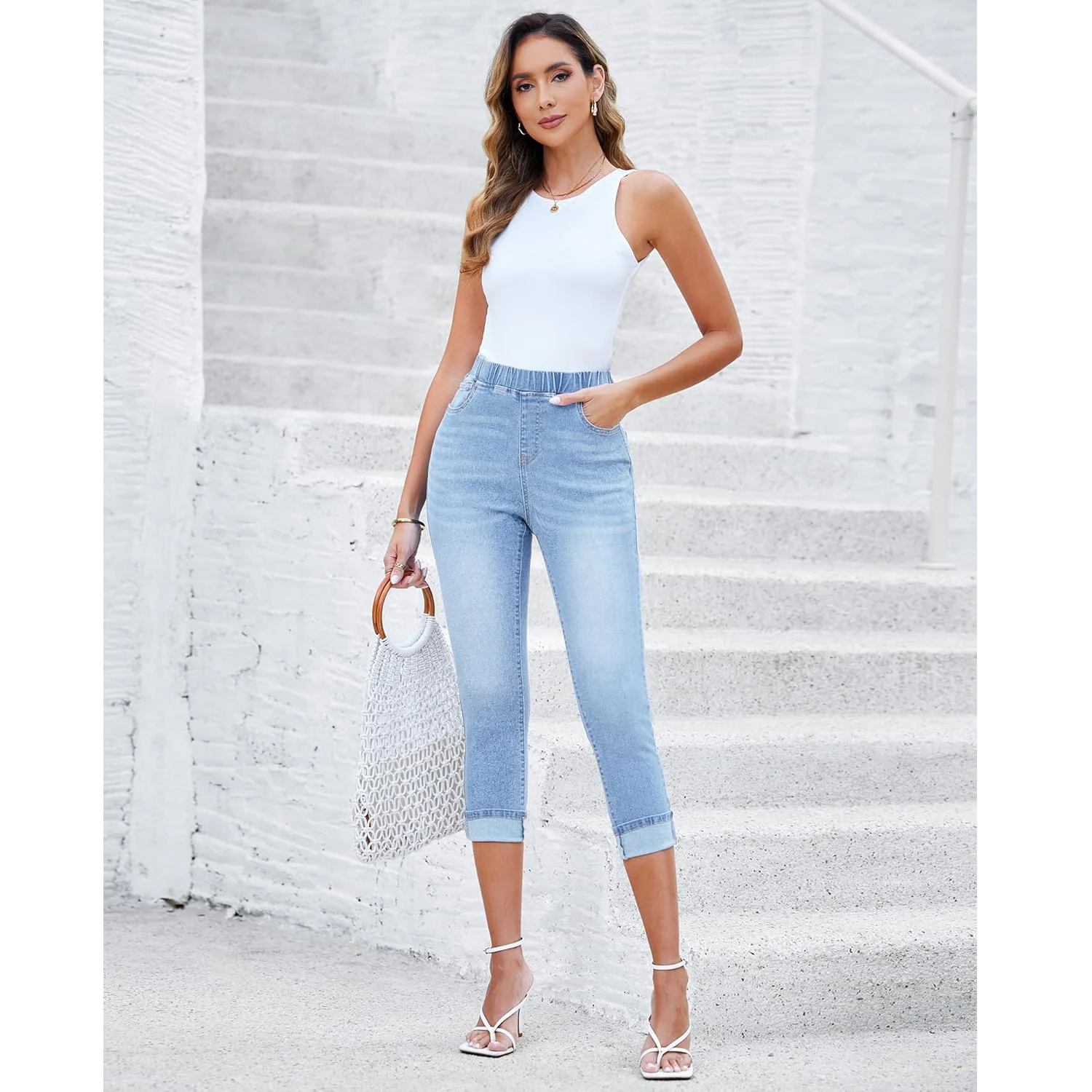 

Women Pants Y2k Jeans Stretchy Comfort Fit High Waist Vintage Washed Denim Trousers Fashion Casual