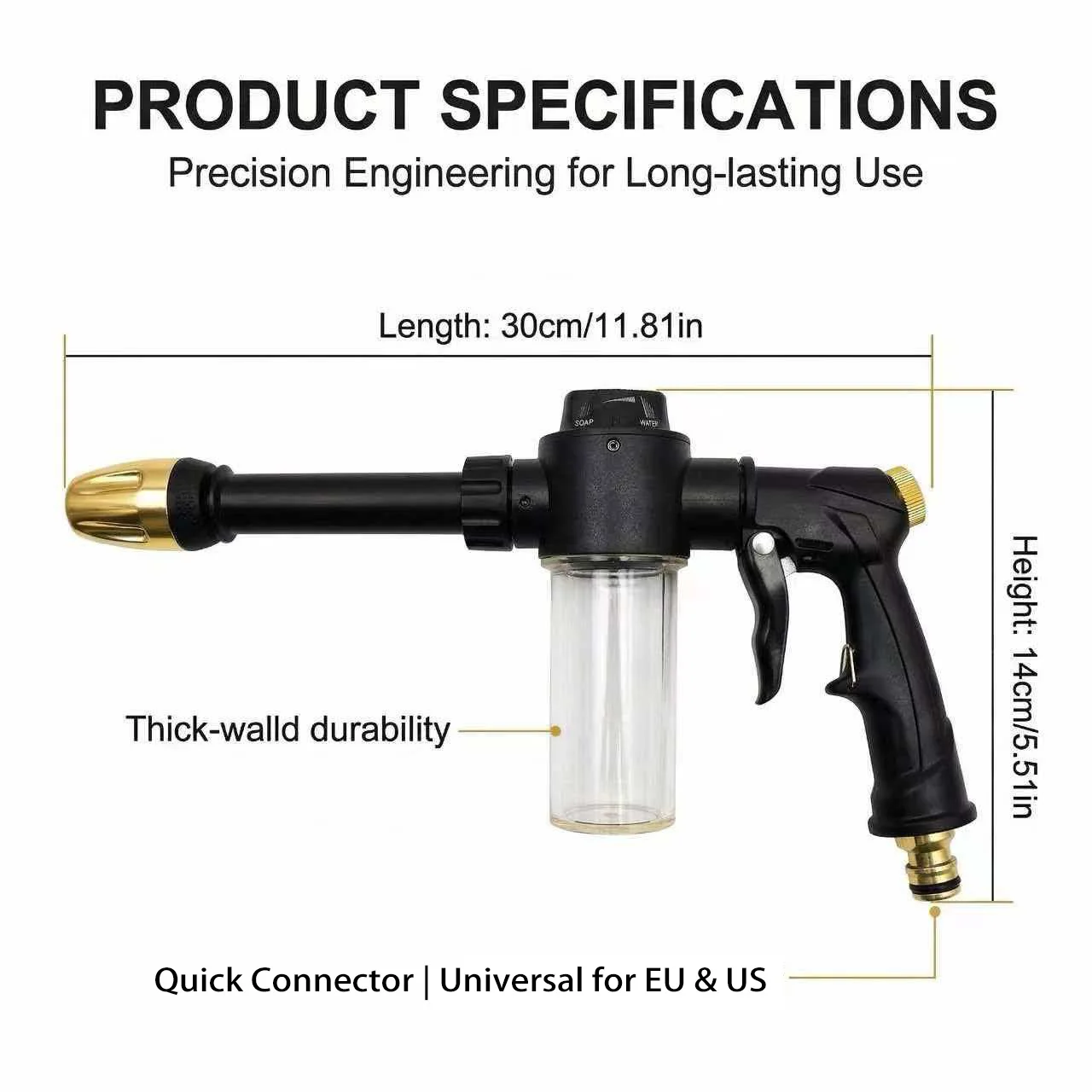 High Pressure Foam Car Wash Gun Multifunctional Water Sprayer for Car Cleaning Garden Irrigation Household Washing Tool