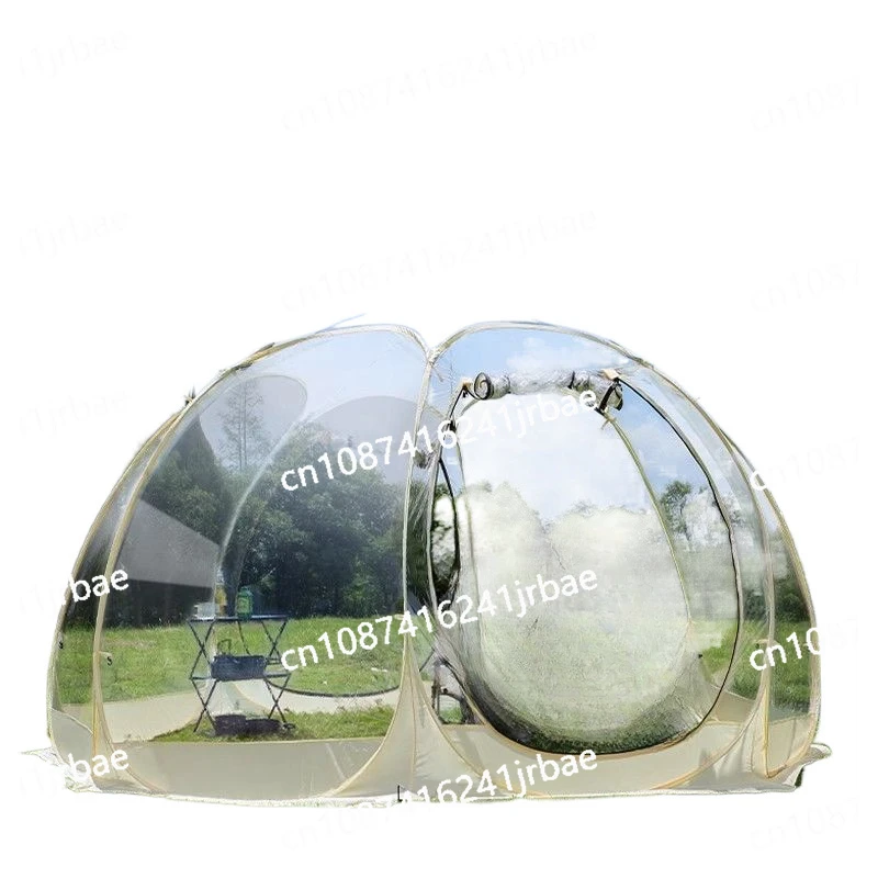 Camping Tent Star Transparent Folding 4-8 Person Portable Spherical Tent Outdoor Thickening Rain/Windproof Quick Opening Tent