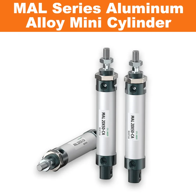 

MAL Series AIRTAC Type Mini Pneumatic Cylinder Double Acting Air Cylinder Bore 16/20/25/32mm Stroke 25/50/75/100/200mm