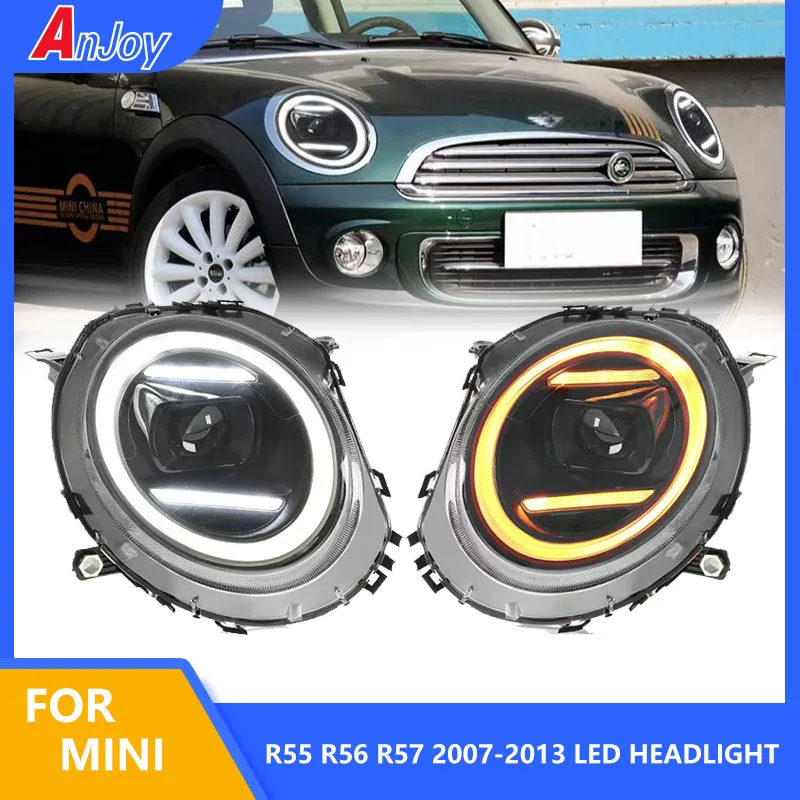 2 PCS Headlight for MINI R56 LED Headlight 2007-2013 R55 R57 R58 R59 Head Lamp DRL Signal Projector Lens