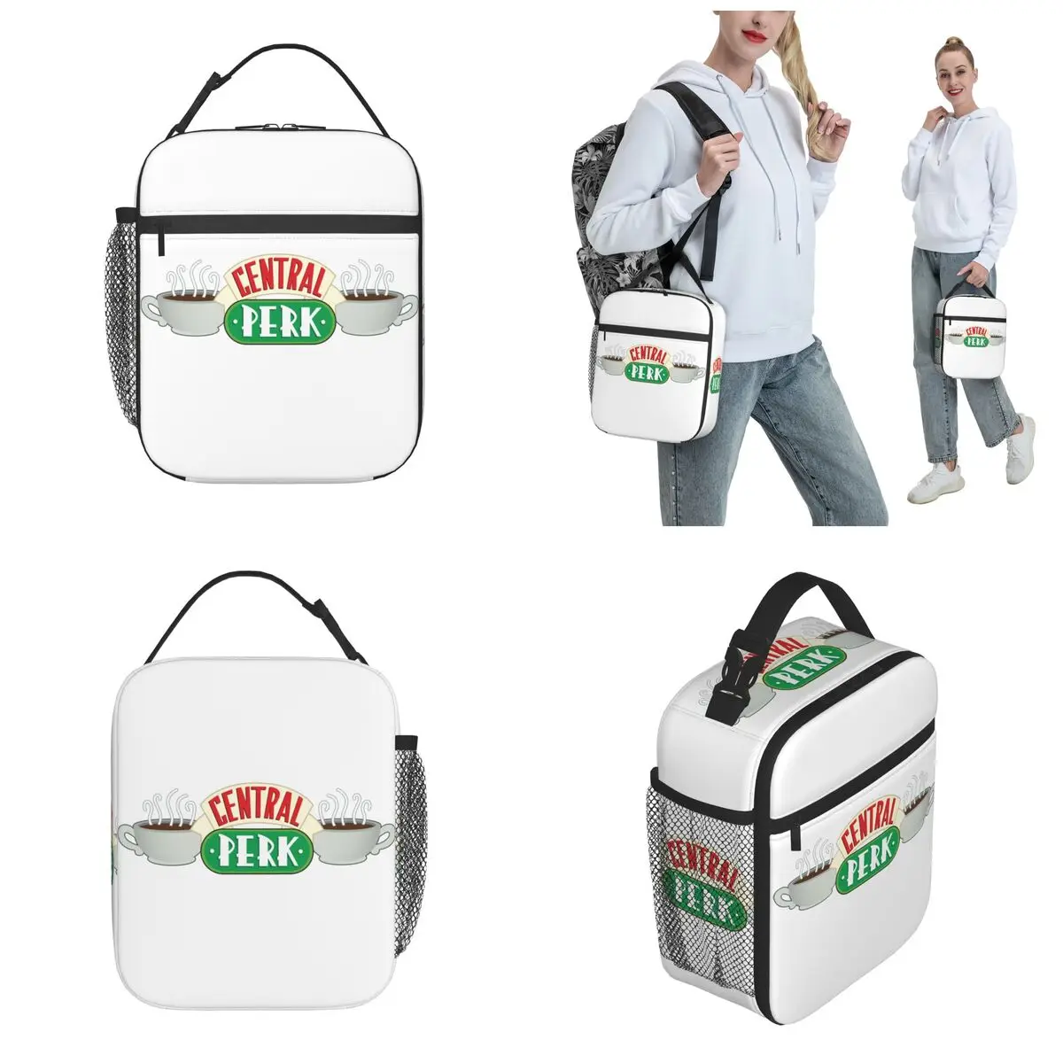 Centrale Perk Vrienden Logo Uitnodiging Merch Geïsoleerde Lunch Tas Voor Picknick Voedsel Opbergtas Draagbare Koeler Thermisch Bento Box