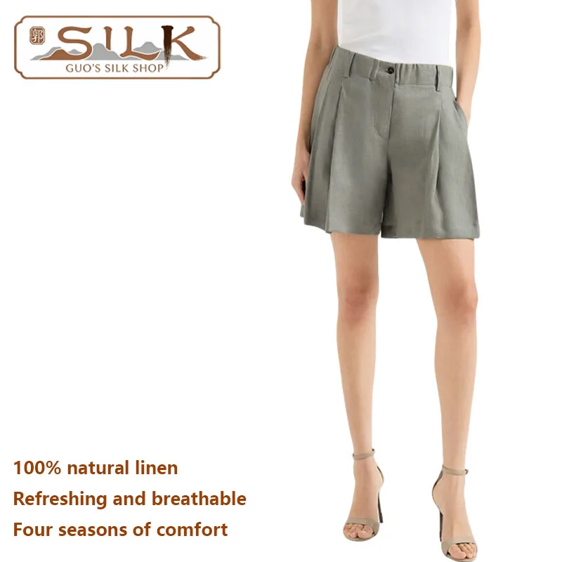 Natural Pure Linen Women's Shorts Spring/Summer Fashionally Simple, Stylish, Comfortable Casual Pants, Cool Comfortable