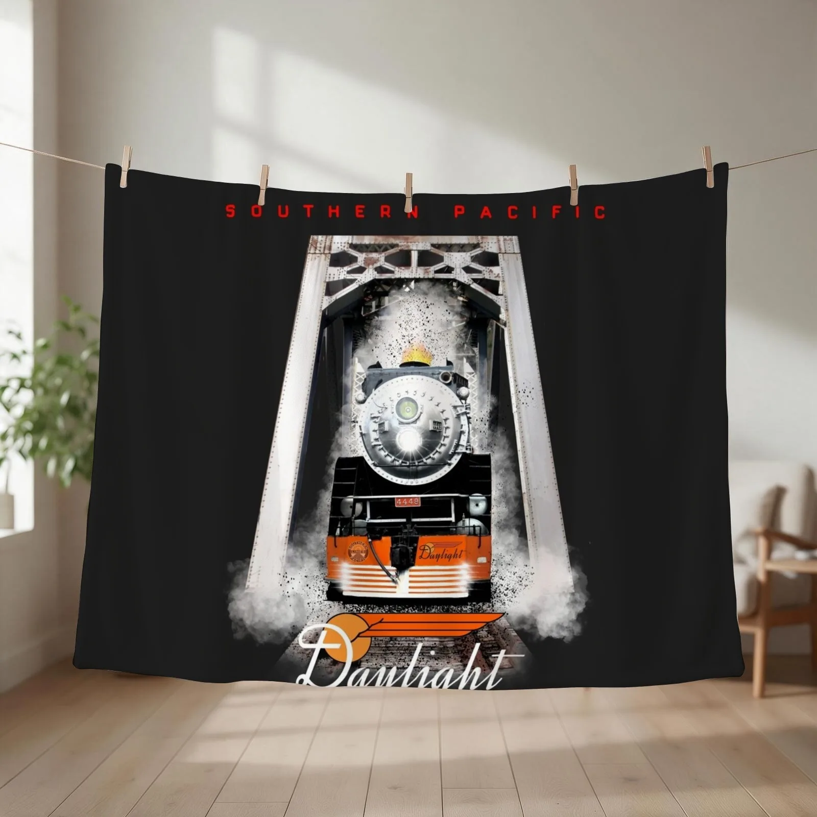 The Legendary Southern Pacific 4449 Daylight Steam Locomotive by Motormaniac Throw Blanket Moving Soft Big Sofa Blankets