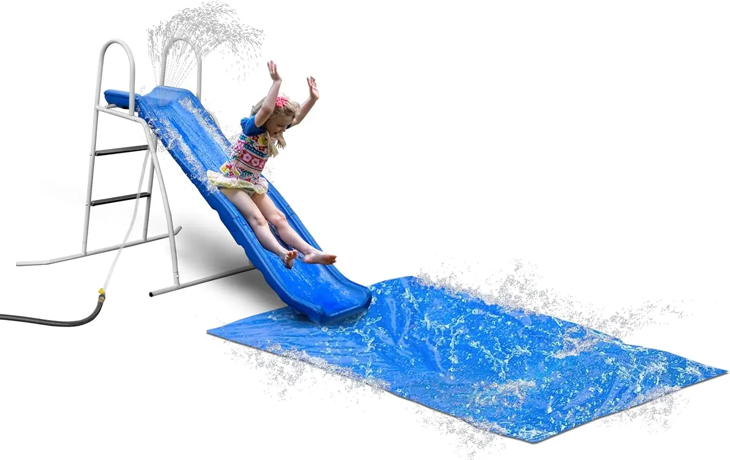 6' Water Wave Slide with 6' Sliding Tarp for Backyard Fun. Easy Assembly, Free Standing Slide with Built in Adjustable Water Spr
