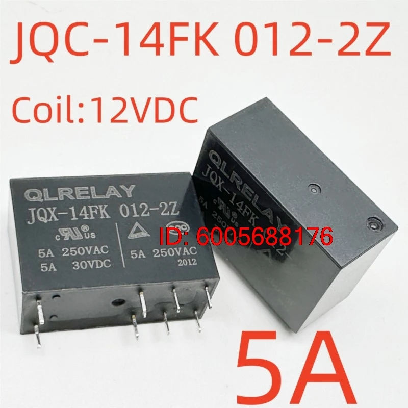 10PCS NeW JQC-14FK 012-2Z (14F2C-Coil:12VDC-5A) Relay 8pins