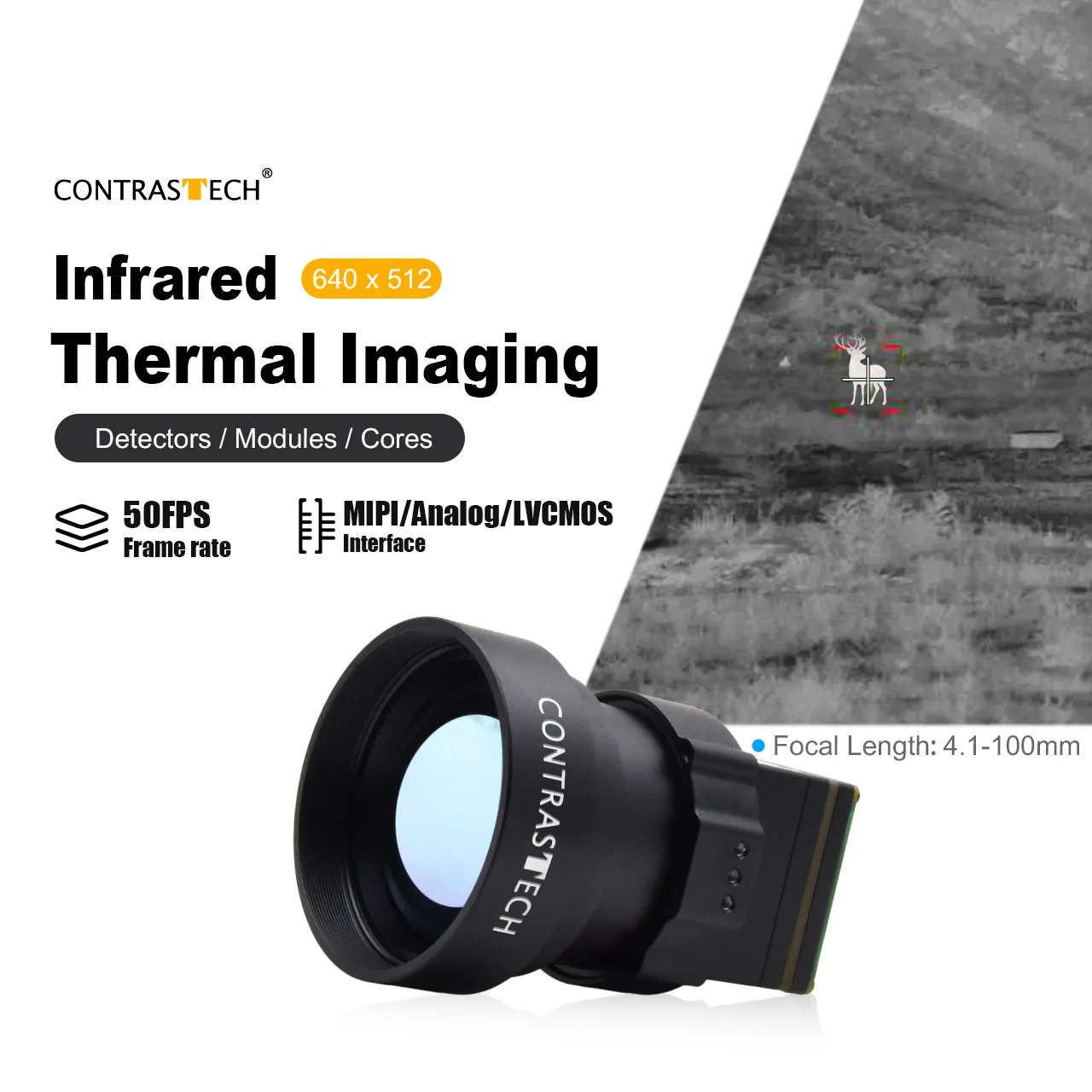 USB3.0 Type-C 1280 Long Wave Infrared Camera Module Medical Grade 10mm 35mm 50mm 75mm Lens for Night Vision for Science Research