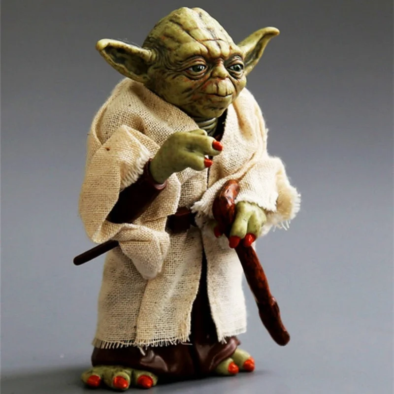 12cm Star War Mandalorian Animation Characters Master YODA with Cloth Model Toy PVC Action Figure Statue Decorative Collection