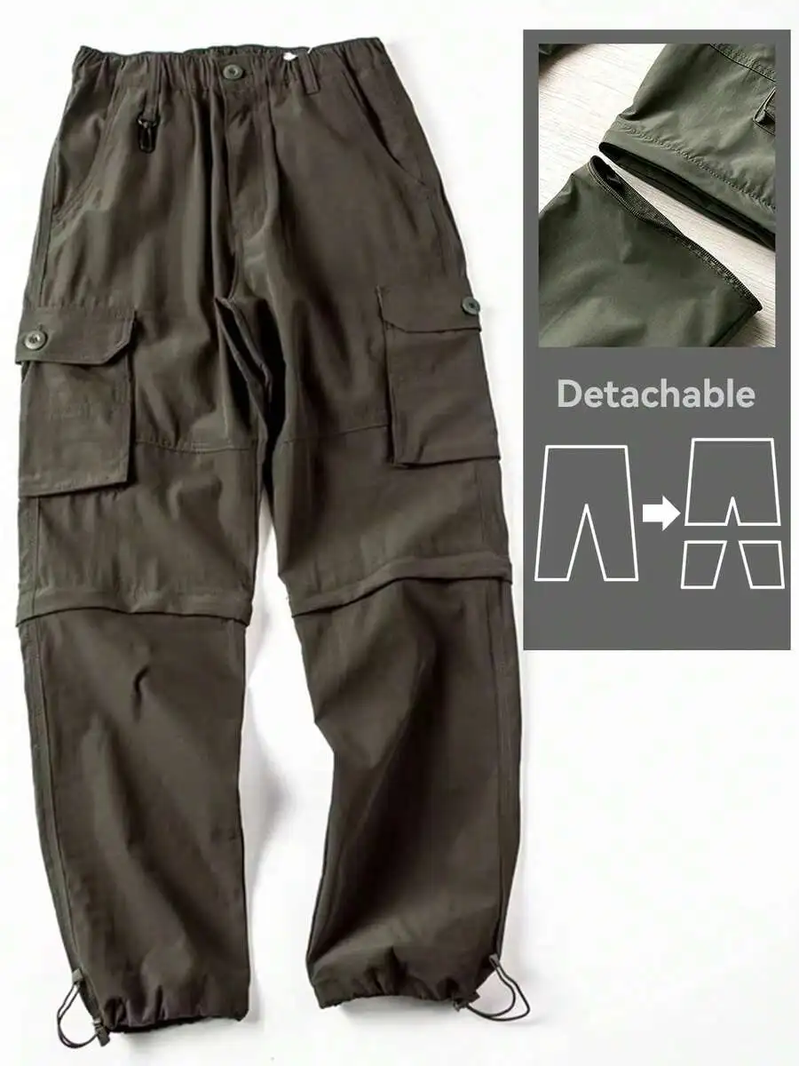 

Detachable Quick-Dry Breathable Cargo Pants For Men Women Outdoor Work Casual