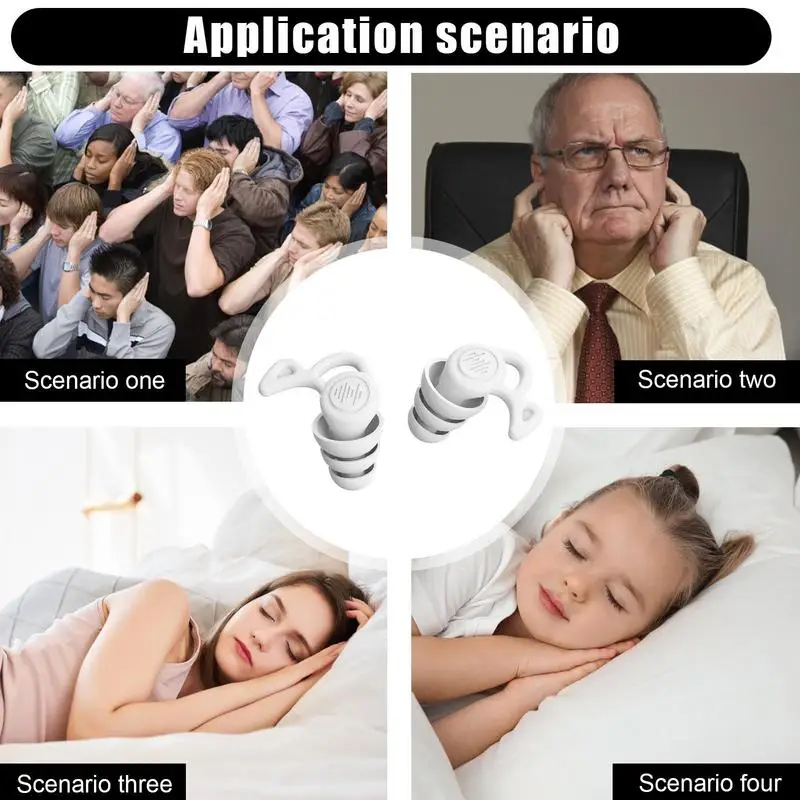 ที่อุดหูซิลิโคนแบบนำกลับมาใช้ใหม่ได้3ชั้นกันน้ำปลั๊กอุดหูสำหรับว่ายน้ำ Surf นอนดำน้ำ Comfort นุ่มเครื่องป้องกันหู