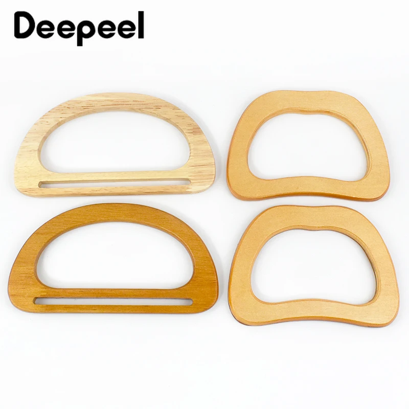 2/4/10Pcs D Shape Wooden Bags Handle Handmade Woven-bag Handles for Portable Handbag DIY Wood Detachable Replacement Accessories