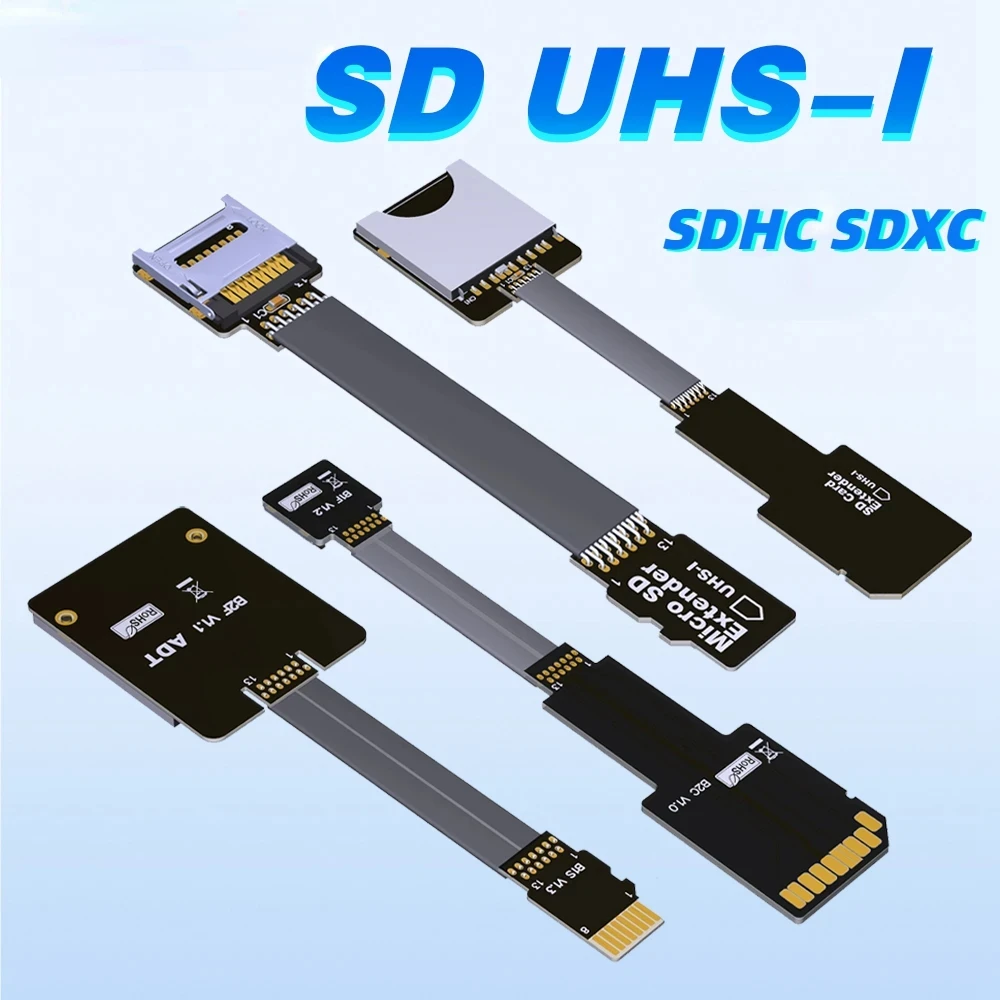 

ADT High Speed SDHC SDXC UHS-I Micro SD TF SD Card Male to Female Extension Cable FPC Card Reader Cable 5cm 10cm 20cm 30cm 50cm