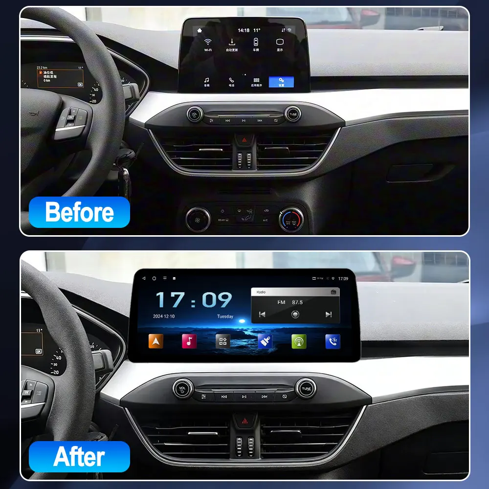 Android 13 Car Radio For Ford Focus 2019-2022 Carplay Auto Multimedia Stereo 360 Camera Navi GPS 5G Intelligent Video No 2din HU