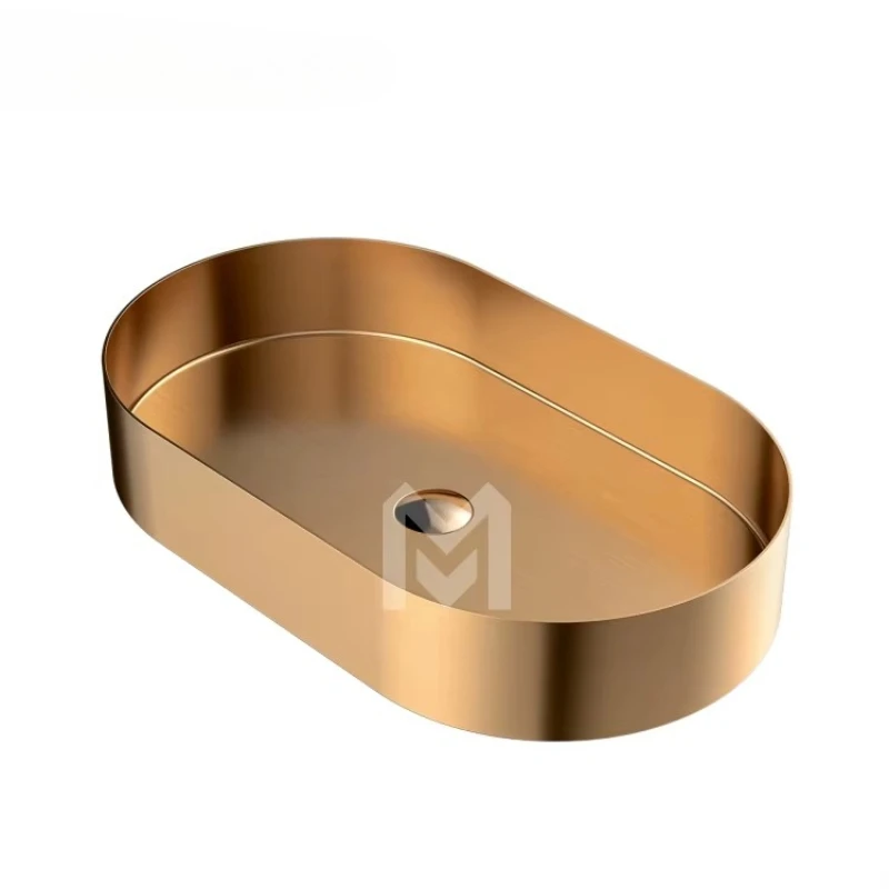 

Countertop rose gold washbasin modern oval SUS304 stainless steel bathroom sink home
