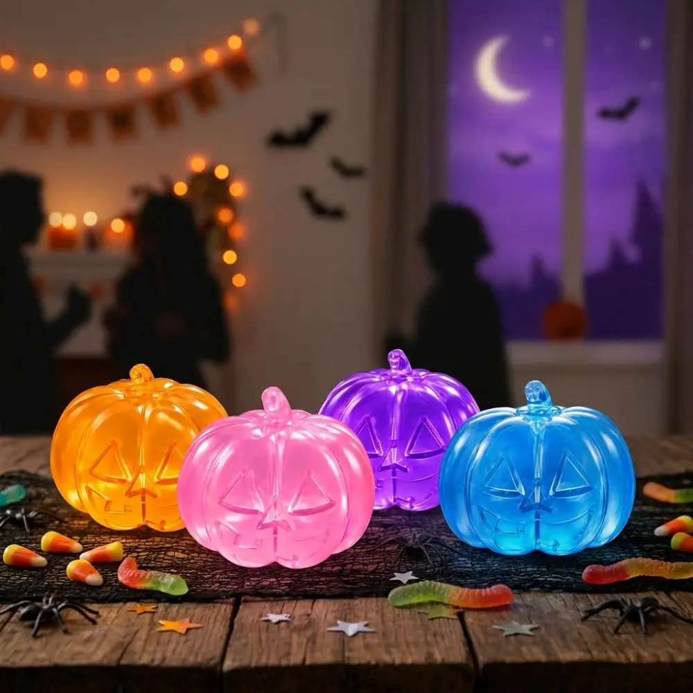 Super Soft Halloween Pumpkin Squishy Crystal Clear Simulation Pumpkin Squeeze Toy Slow Rebound Squidgy Squishy Stress Ball