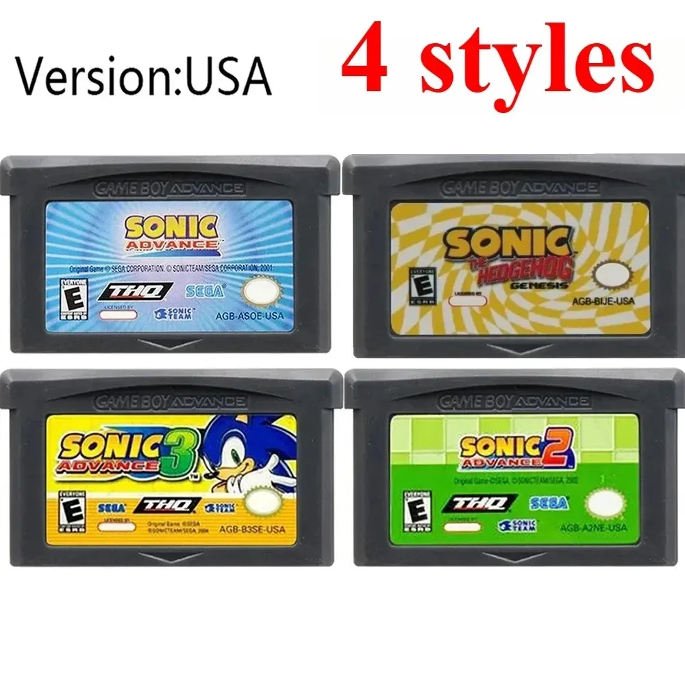 

Популярная европейская и американская игровая карта Sonic 3GBA 32-бит, электронная, с картриджем, подходит для игровых карт для мальчиков, подарки на праздники