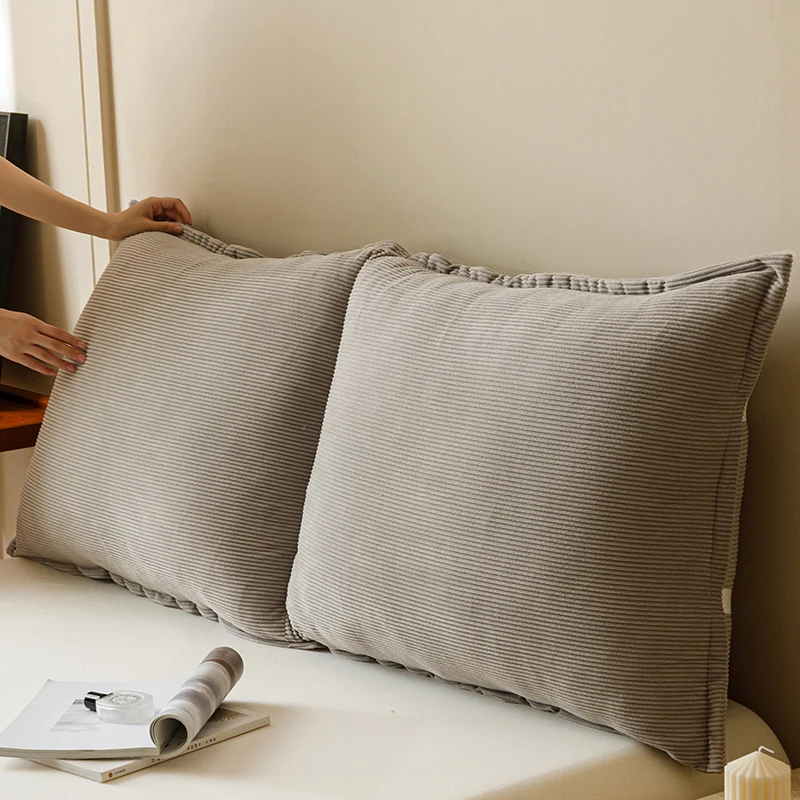 New Vintage 3D Thick Corduroy Soft Fluffy High Support Bedside Cushion Removable Washable Soft Packaged Pillow Modern Simplicity