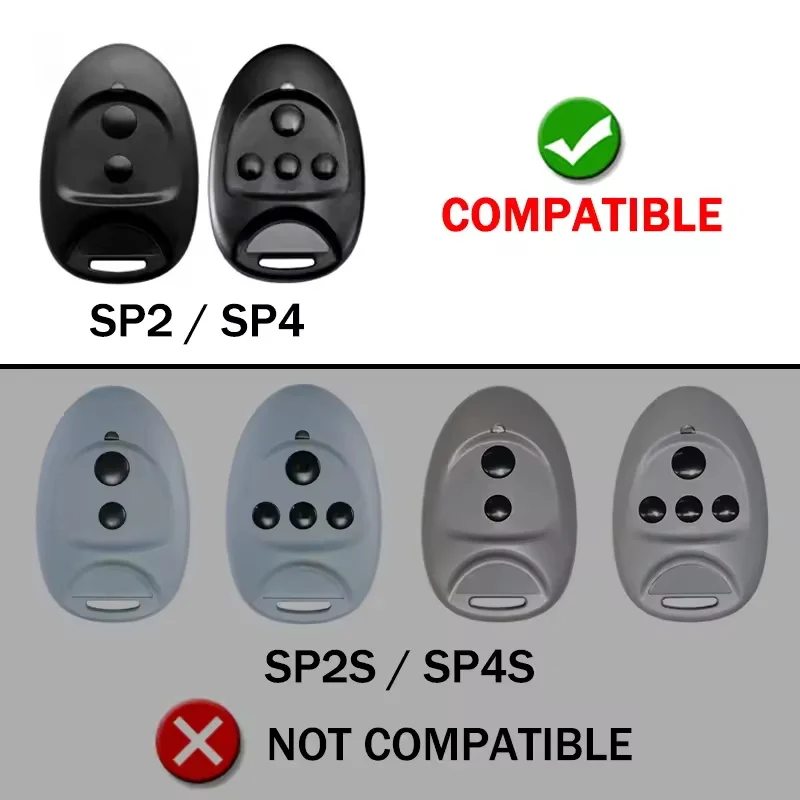 Comando para portão SPACE SP2 SP4 433,92 MHz Abridor de porta de garagem Rolling Code Comando elétrico para porta