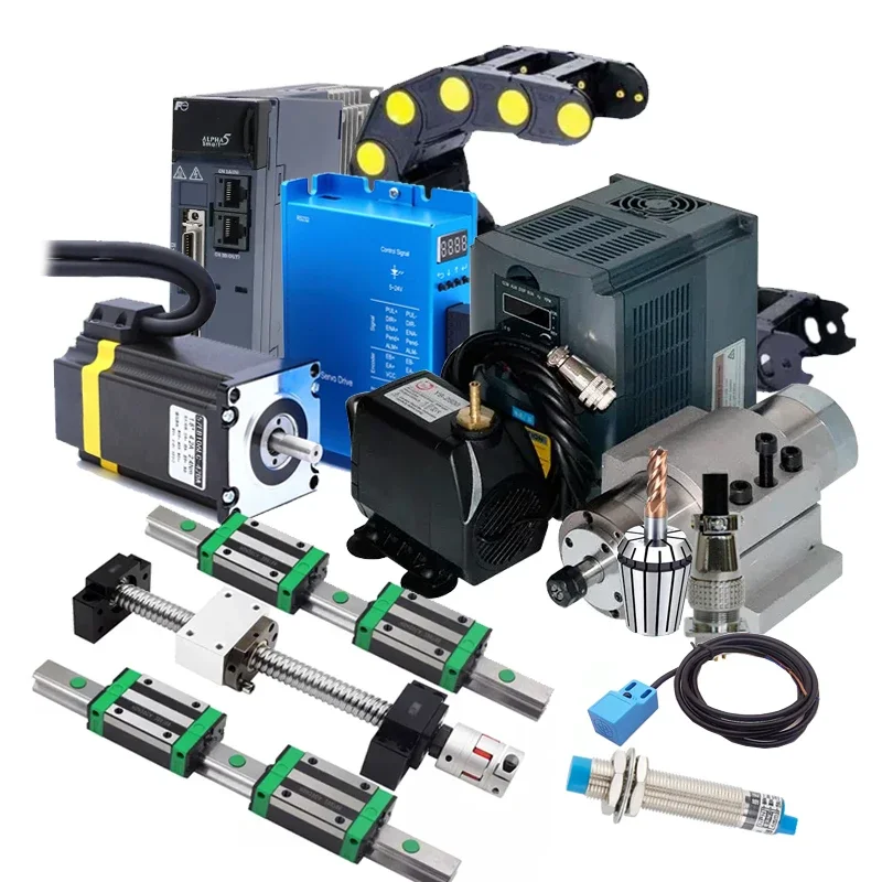 Complete Stepper Motor Kit Equipped With CNC Engraving Machine Spindle and Guide Rail
