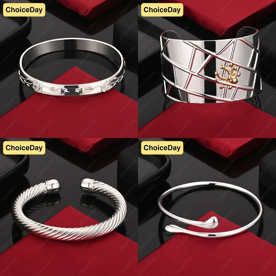 

ChoiceDay 925 Sterling Silver Delicate Pattern Water Drop Bracelet Women's Engagement Jewelry Gift Accessories
