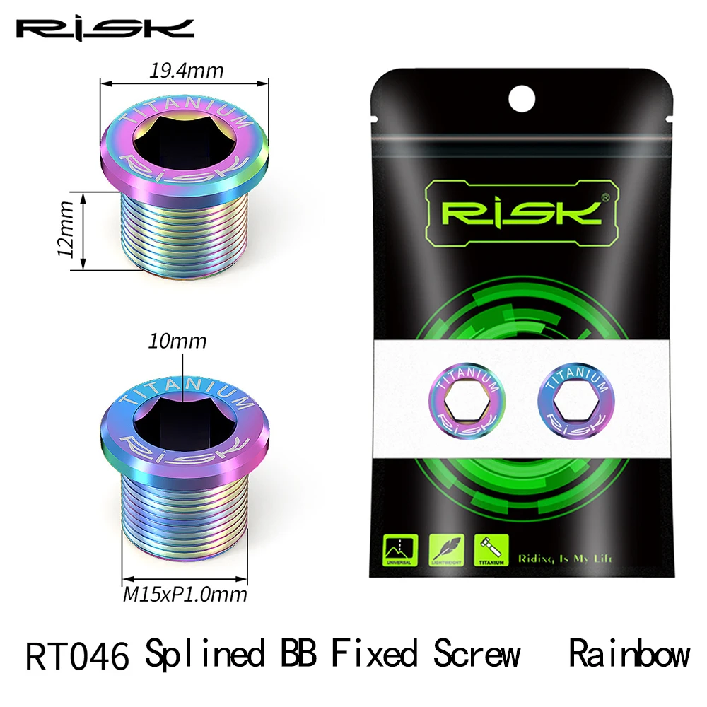 RISK M15x12 Bicycle Splined BB Fixed Screw Chain Wheel Octalink Linking Bike Bottom Bracket Bolt Crank Arm Dust Cover