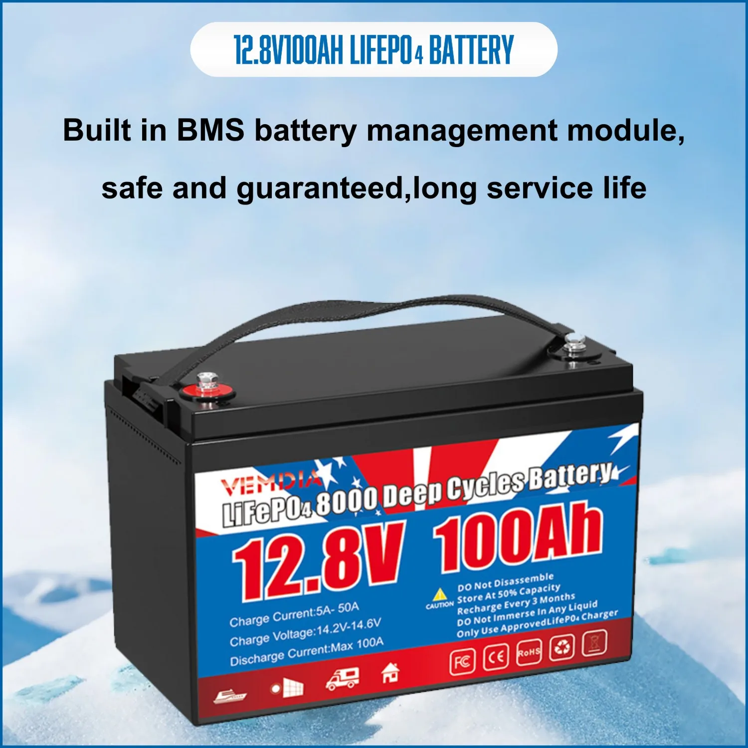 New 12V 100AH Lifep…