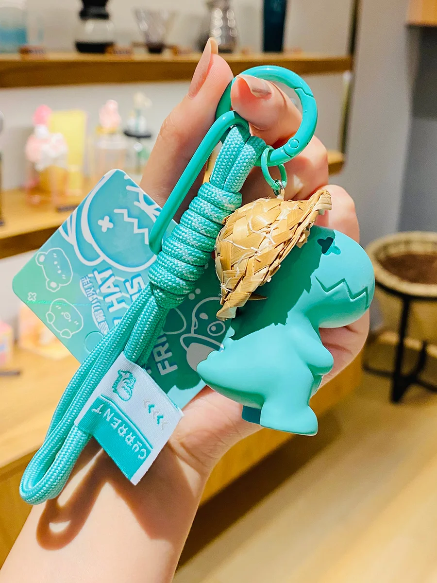 

2024 New Little Dinosaur Car Keychain Exquisite Cute Backpack Hanging Ornaments Car Key Ring Pendant Creative Children's Gifts