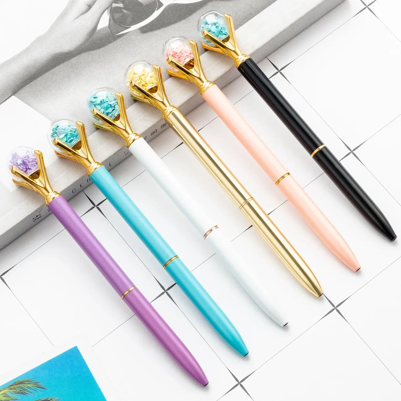 

20pcs Diamond ball metal ball creative student diamond advertising Pen
