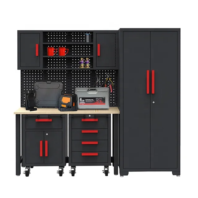 Complete Workbench Heavy Duty Tool Cabinet Toolbox with Hutch
