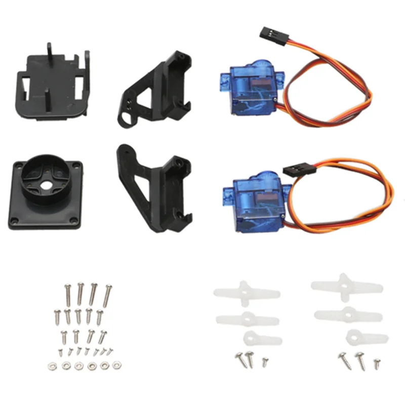1 conjunto de eixo duplo servo cardan anti-vibração câmera plataforma montagem ptz pan/tilt com 2 peças 9g servo para montagem de drone fpv