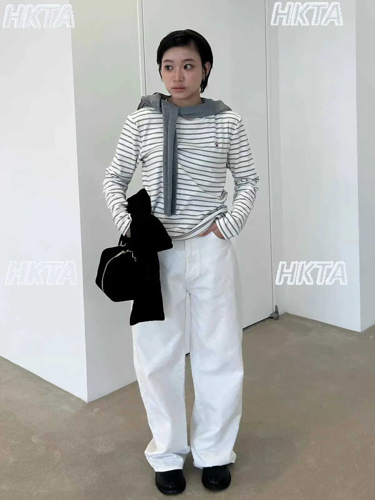 Japanese Sweet Lolita Daily Casual Fake Two Striped Contrasting Top Autumn Long Sleeve Tshirt Embroidered Versatile TShirt Women