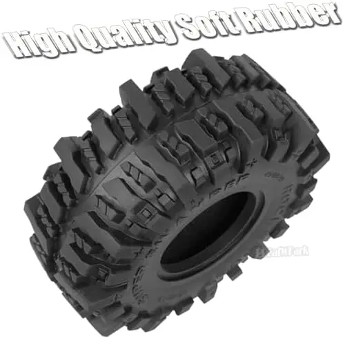 

4Pcs Soft Rubber Tires for 1/10 RC Crawler Cars – Fits SCX10, TRX4, TRX6, D90, MST CFX, BRCatWPark – 1.9"