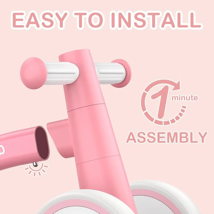 จักรยานทรงตัวสำหรับเด็กเล็ก 1 ขวบ ของเล่นมีไฟหลากสี สำหรับเด็กชายและเด็กหญิง อายุ 12-24 เดือน พร้อมล้อเงียบ 4 ล้อ รุ่นแรก