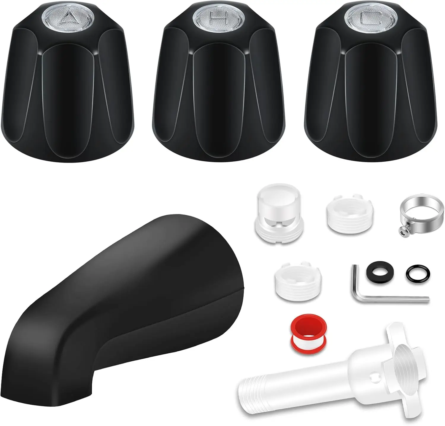 

Tub Shower Trim Kit, Matte Black Shower Knob & Spout, Fits 1/2' & 3/4' IPS, Compatible with Price/Pfister Verve