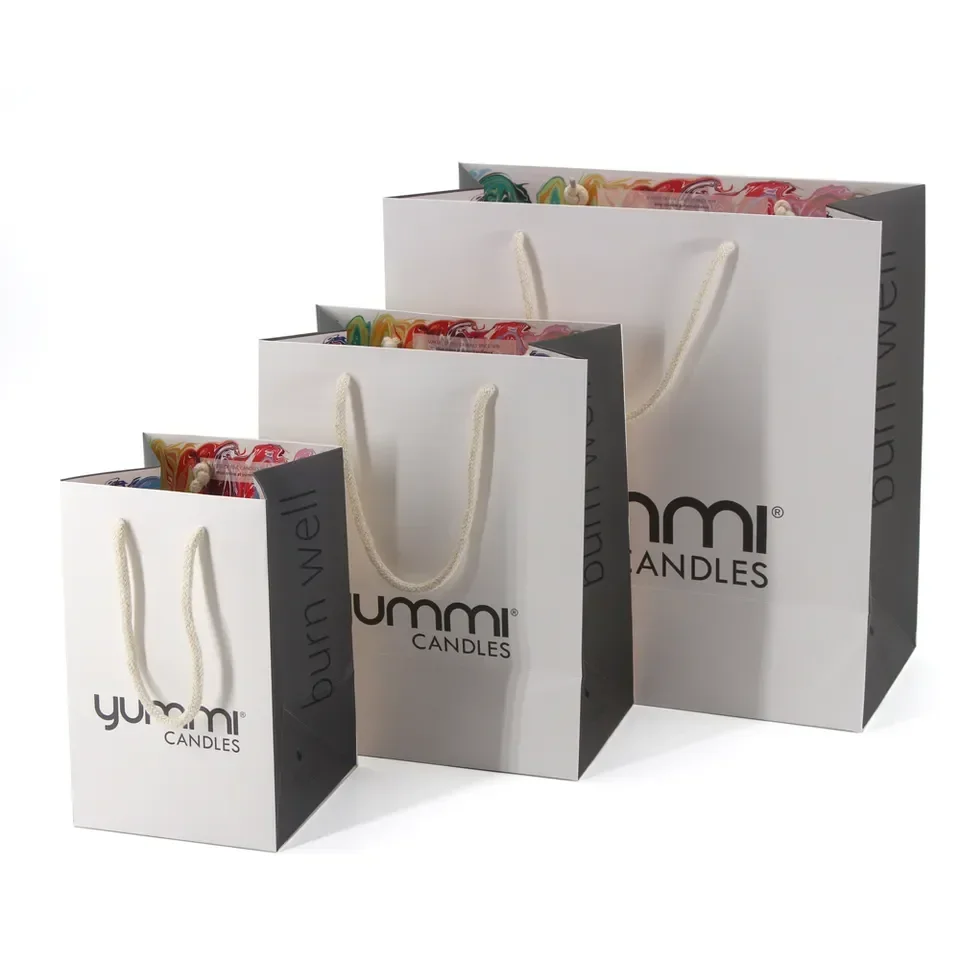 

Custom Luxury Clothing Retail Pink Gift Bag bolsas de papel Shopping Packaging Paper Bags with your own logo For Clothes