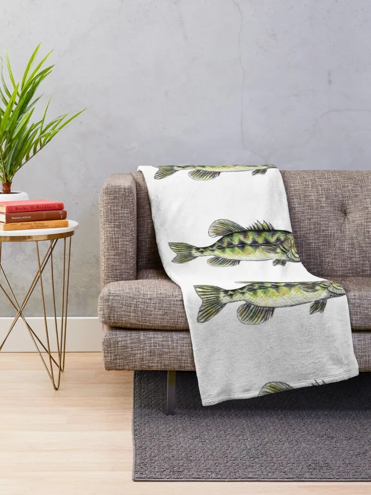 Largemouth Bass Fisherman Art Throw Blanket for babies Heavy bed plaid Blankets