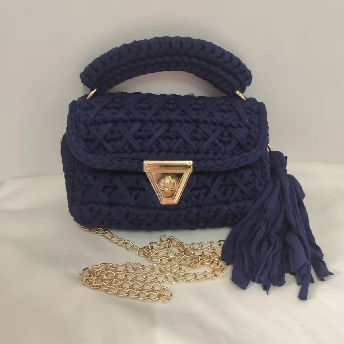 Handmade Crochet Women Handbags Rope Woven Bags for Women Shoulder Bag Tassel Knitting Crossbody Bag NEW Small Purses Sling Bags