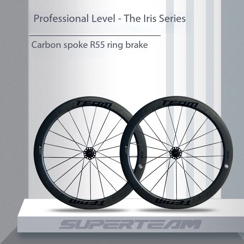 

SUPERTEAM R55 Круглый тормоз, набор колес из углеродного волокна, керамический дорожный велосипед, карбоновое кольцо для ножа, карбоновое кольцо 700C V, название