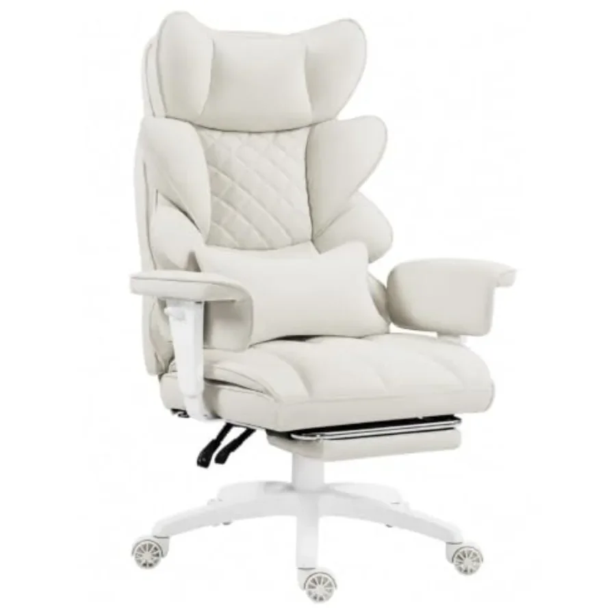 Big and Tall Office Chair for Executive Use, PU Leather, Black, Pocket Spring Cushion with Lumbar Support, Adjustable Armrests