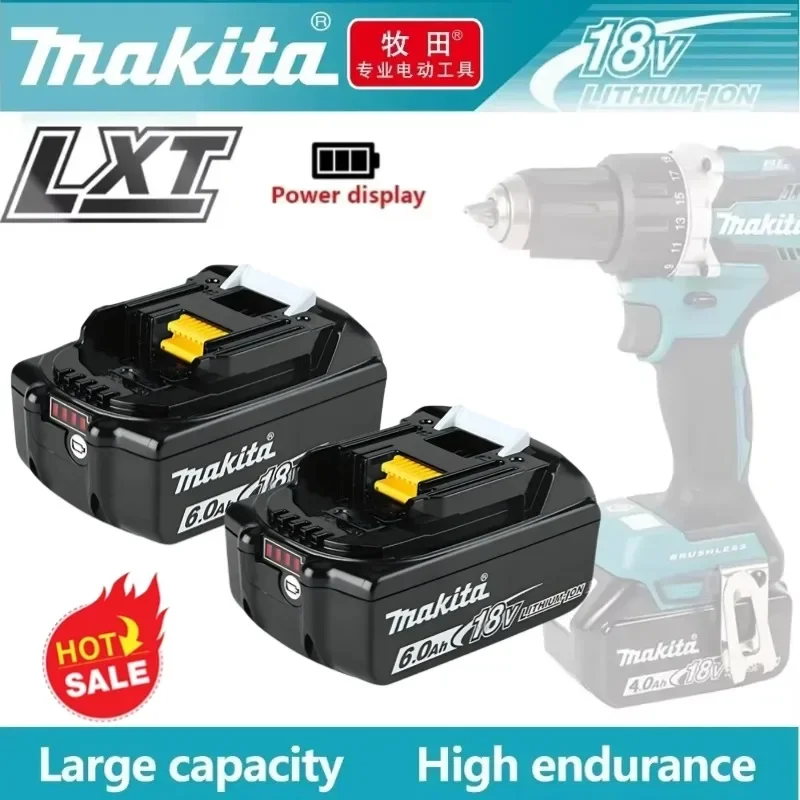

100% original Makita battery, 18V 6.0Ah rechargeable battery, replacing Makita BL1830BL1840BL1850BL1860B, power tool battery