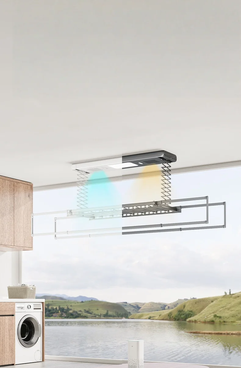 Retractable Balcony Drying Rack-Smart, Automatic, and Concealed Electric Clothes Dryer with Remote Control - view 4