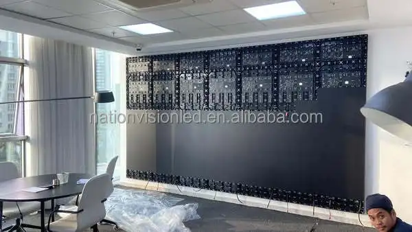 LED Digital Signage Video WallP0.9-P1.25 COB Mini LED Video Wall, 16:9 4K 8K 600x337.5mm Die-Cast Display For TV Studio AirportI