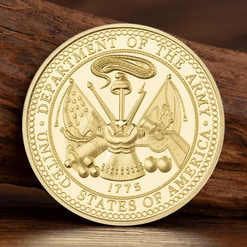 USA 1st Infantry Division Commemorative Coins Gold Plated Department of The Army Souvenir Coin Challenge Gift