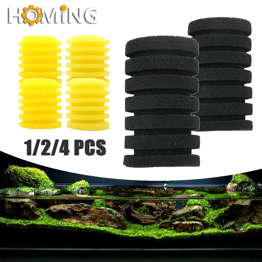 1/2/4pcs Aquarium Filter Sponge Fish Tank Inflow Inlet Filter Foam Roll For Prevent Fish Shrimp Being Sucked Filter Barrel Tool