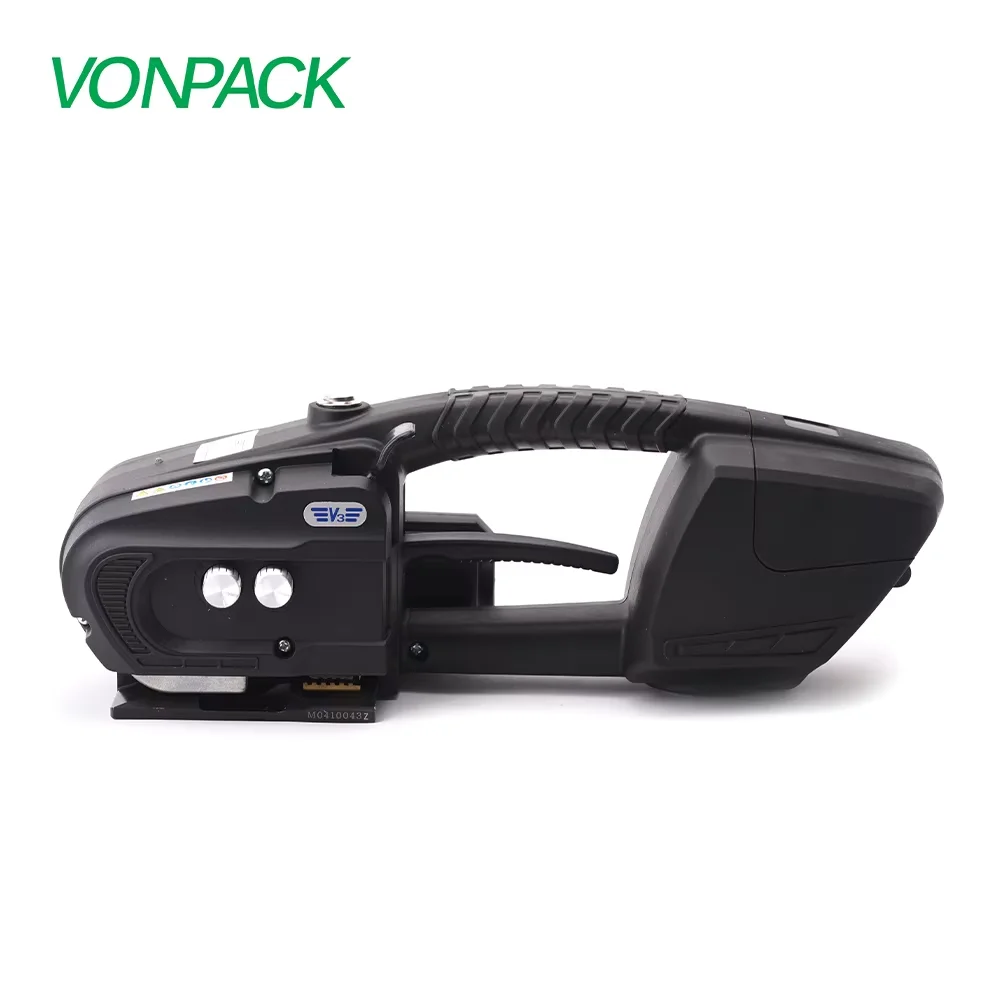 

VONPACK V3 Hand-held Electric Strapping Tool PET Poly Strap Portable Sealless Strapping Tensioner Machine for Pallet carton Case