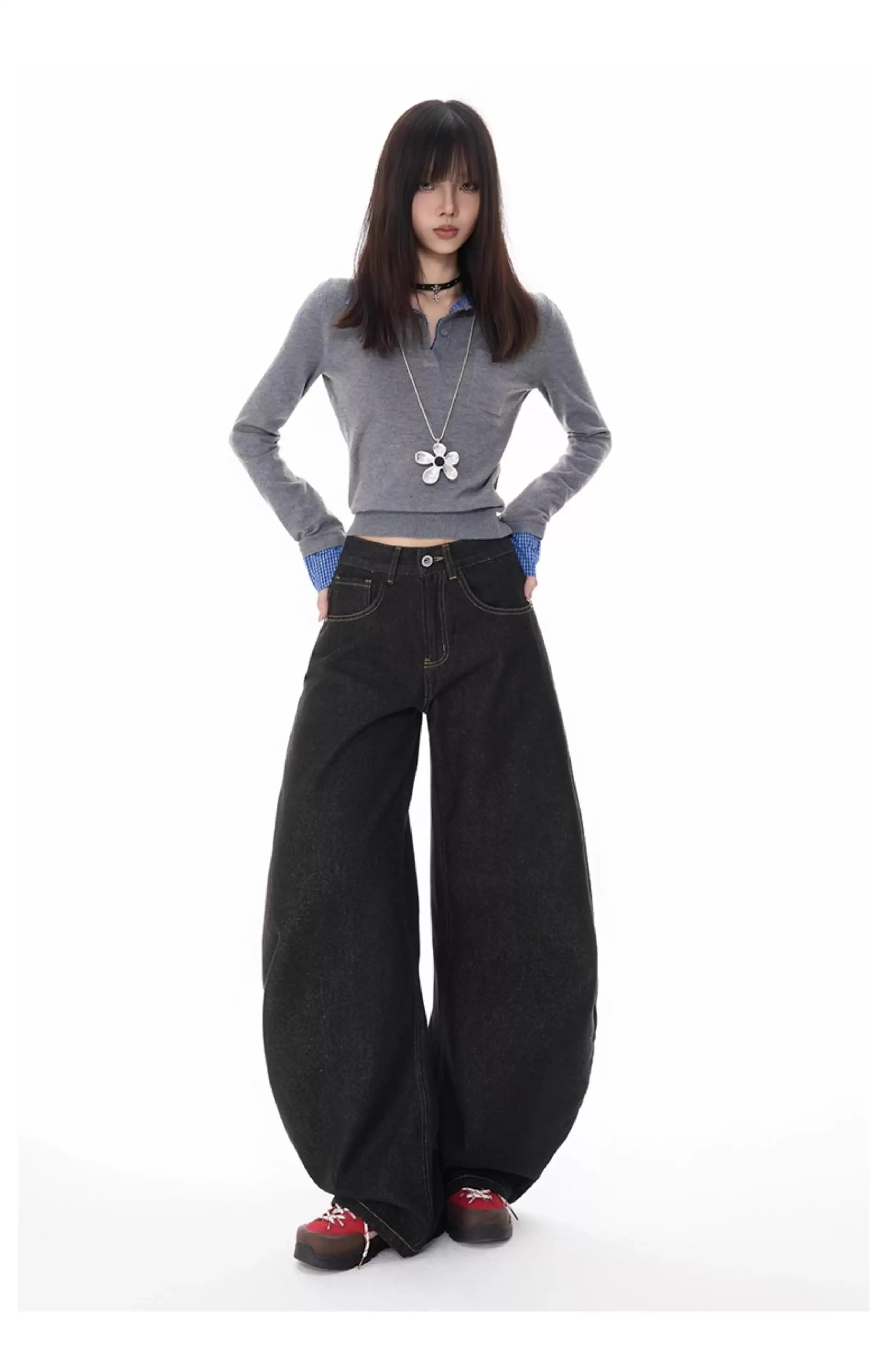 

Женские белые мешковатые джинсы Y2k в японском стиле 2000-х годов, уличная одежда, джинсовые брюки-бойфренды, винтажные джинсовые брюки в стиле Харадзюку, одежда 2025 г.