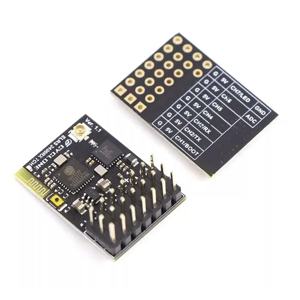 Receptor ELRS 2,4 Ghz PWM 7CH CRSF compatible con protocolo ELRS 3,2 PWM/CRSF antena de tubo de cobre para RC FPV Drone avión