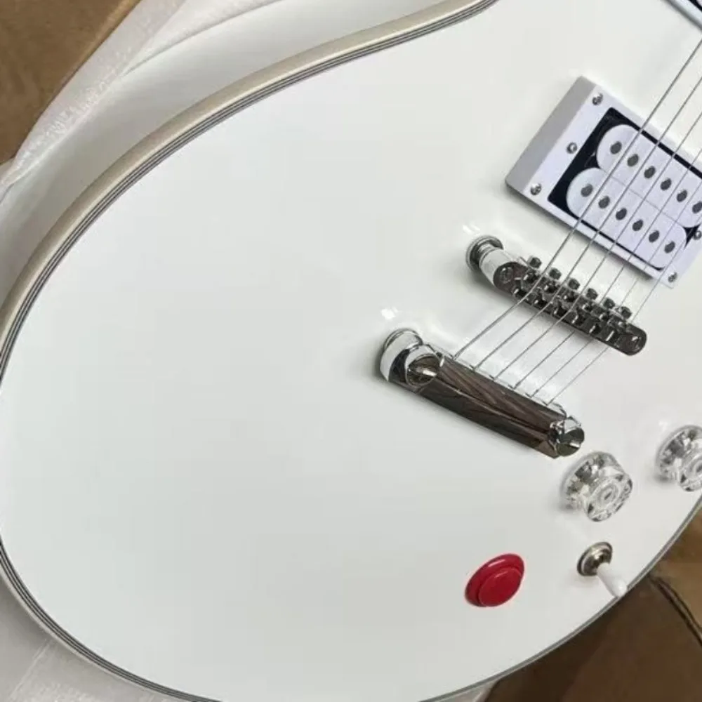 

Бесплатная доставка электрогитара белый корпус HH звукосниматели 22 лада фиксированный мост прочная конструкция