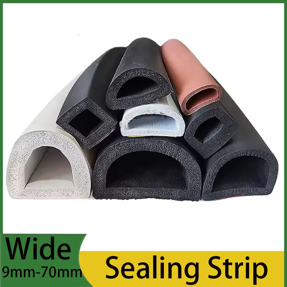 EPDM D-Type Self-Adhesive Sealing Strip Width 9mm-70mm Height 8mm-50mm Sponge Sealing Strip For Distribution Box And Cabinet