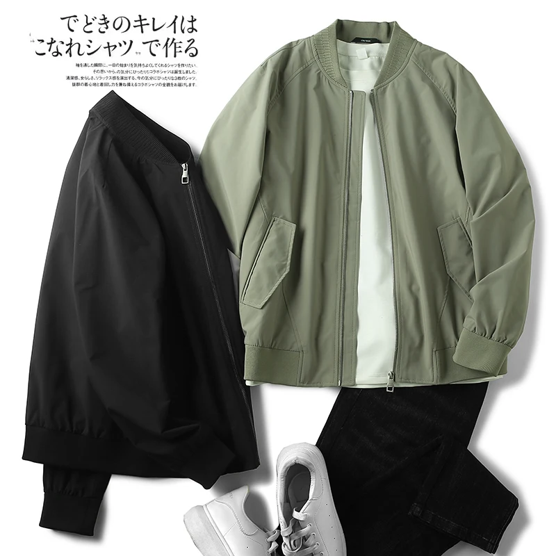 

High Quali Men's Autumnal Pilot Jaet Baseball Collar Commuter Outerwear Faionable Urban Sle Long Sve Stand Fit